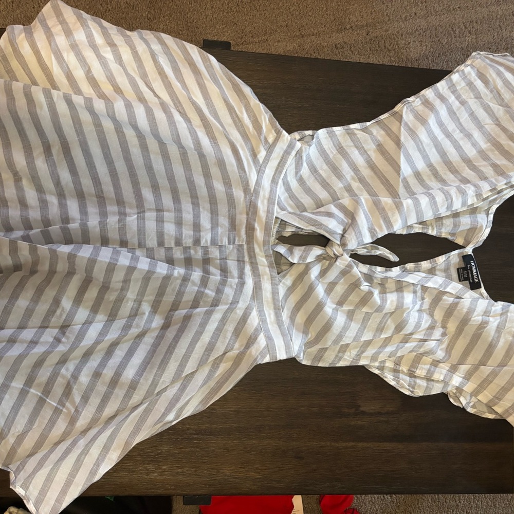 Striped Tie-Front romper